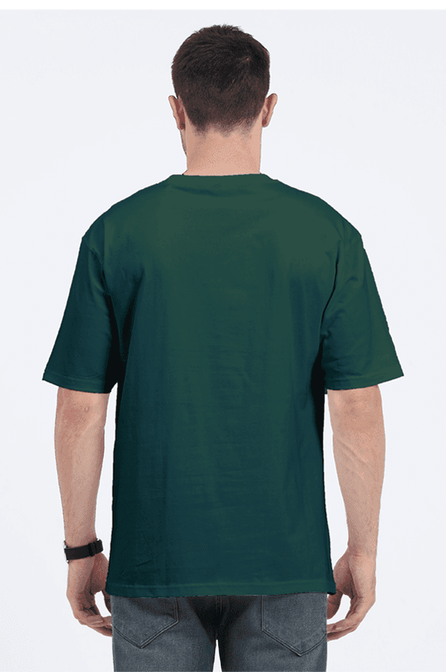 Clothikoo Classic Oversized T-Shirt (Green Colour, 240 GSM) view 2
