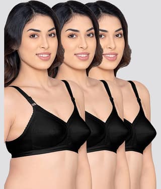 Kalyani Pack of 3 Cotton Blend Non Padded Women's Everyday Bra ( Beige ) DAMINI