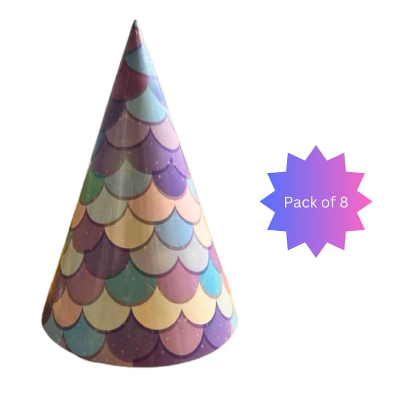 Mermaid Theme Party Hats - 8PC view 2