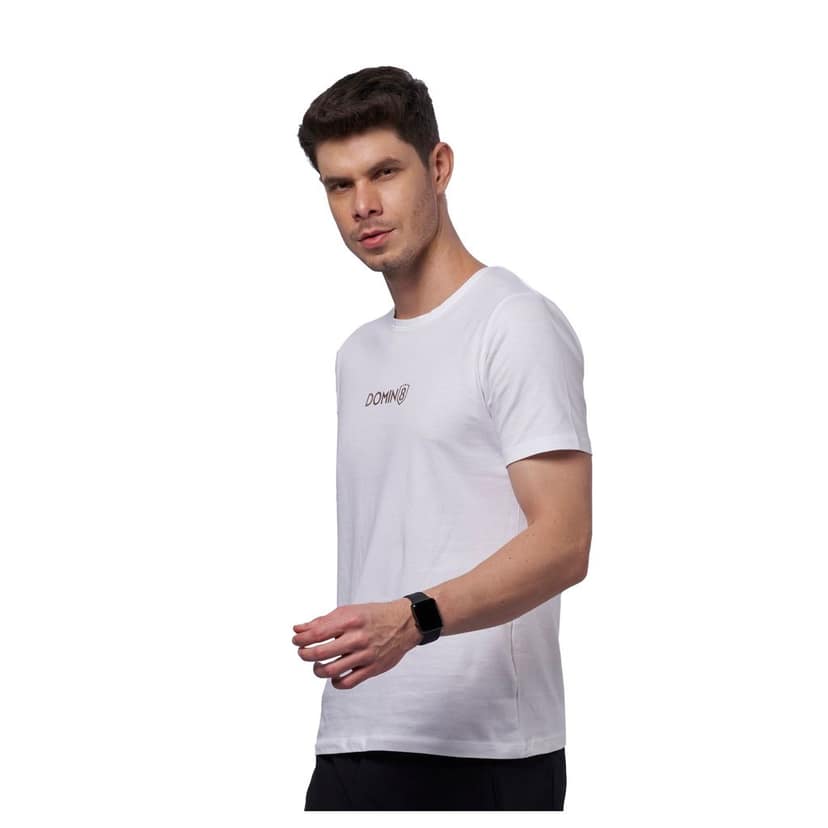 DOMIN8 Men's chest metallic branded Couple T-Shirt view 5