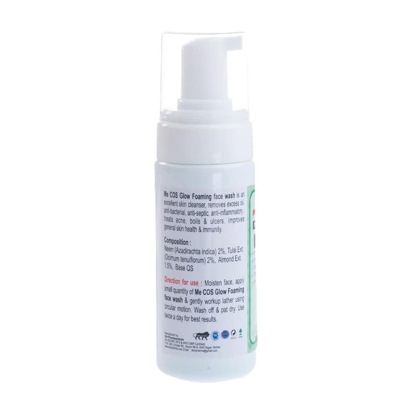 Me Cos Glow Neem Tulsi Face Wash - Purifying Cleanser for Acne-Prone Skin, Natural Antioxidants & Herbal Formula - 150ml view 3