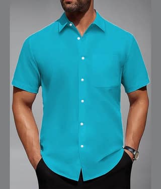 BHUVIKOO Cotton Blend Slim Fit Solids Half Sleeves Men's Casual Shirt - Beige ( Pack of 1 )