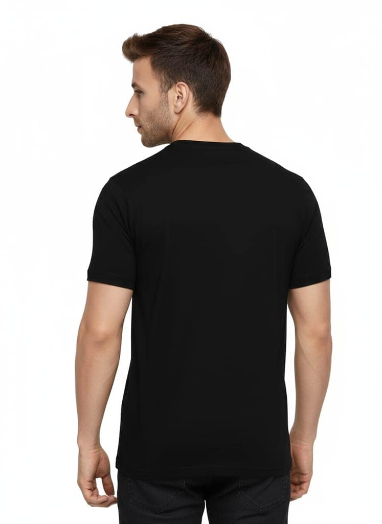 Men White Round Neck Printed T-Shirt – Positive Attitude Graphic Tee view 3