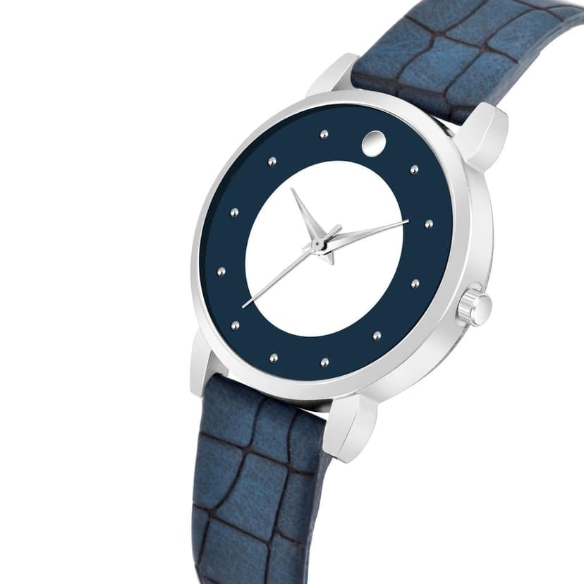Loretta MT-340 Blue Leather Belt Slim Dial Women & Girls Watch view 2