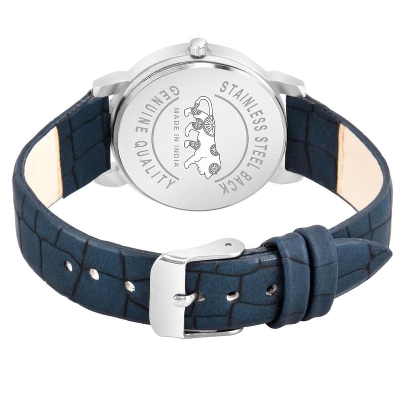 Loretta MT-340 Blue Leather Belt Slim Dial Women & Girls Watch view 3