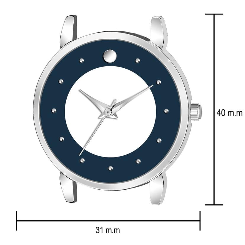 Loretta MT-340 Blue Leather Belt Slim Dial Women & Girls Watch view 4