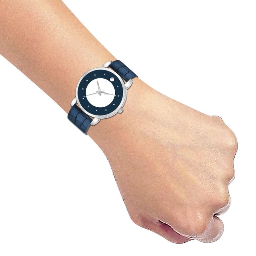 Loretta MT-340 Blue Leather Belt Slim Dial Women & Girls Watch view 5