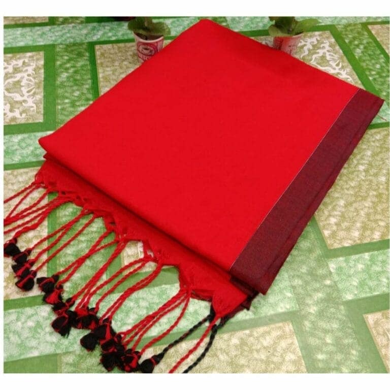 Pure Handloom Mul Cotton Saree 120 Count (Without Blouse)-9927 view 7