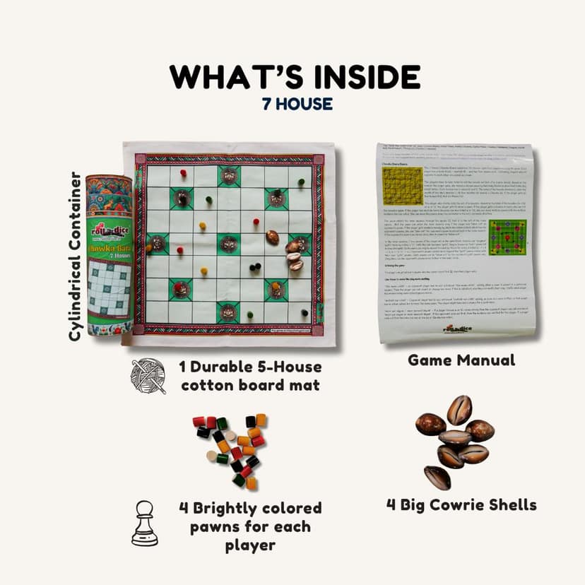 Classic Chowka Bara 7 Houses Board Game (pack of 2) (pack of 2) view 2