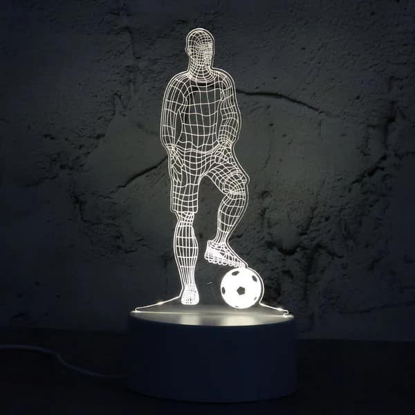 3D Illusion LED Night LampFootball Player Design view 2