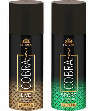 ST.JOHN Cobradorant Live and Sport Deodorant Spray for Men 150ml Each (300ml) Pack of 2