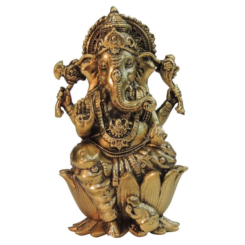 Brass Ganesh Ji Statue � Religious Brass Ganesha Home Decor, Height : 4.5 Inch (BSMAS1824 G) view 2