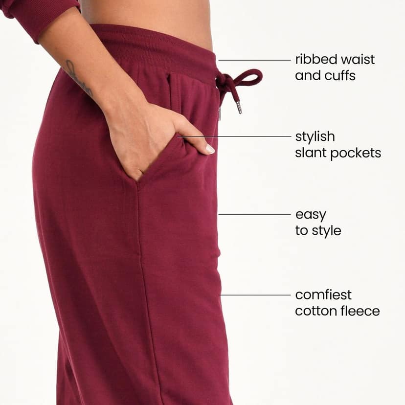 Get Cosy Joggers - Maroon view 2