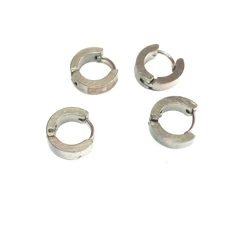 Nawani 2 Pair Mens Jewellery Silver Studs Earring/Earring for Men/Boys/Boyfriend. view 3