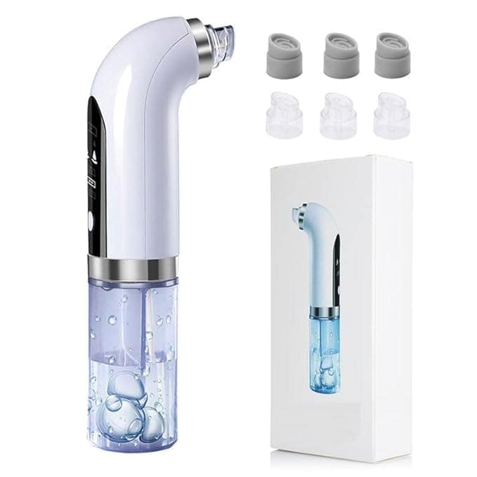 AUSHA Hydro Facial Oxygen Bubble Device | Deep Pore Cleansing, Blackhead Removal, Skin Hydration | Adjustable Suction, USB Rechargeable