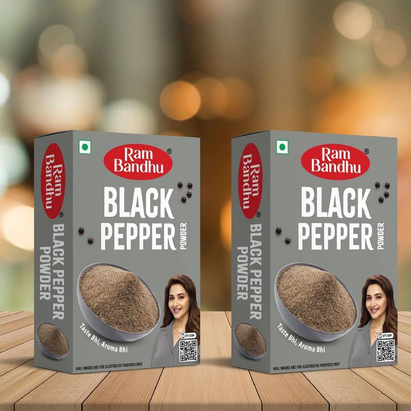 Ram Bandhu Black Pepper Powder 50G Box | Pack of 2 | 50gm X 2