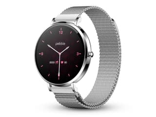Pebble Ivy 1.27 HD Display Smartwatch with Bluetooth Calling, Female Health Monitoring, DIY Watch Faces, Voice Assistant, Premium Metal Strap - Ash Silver