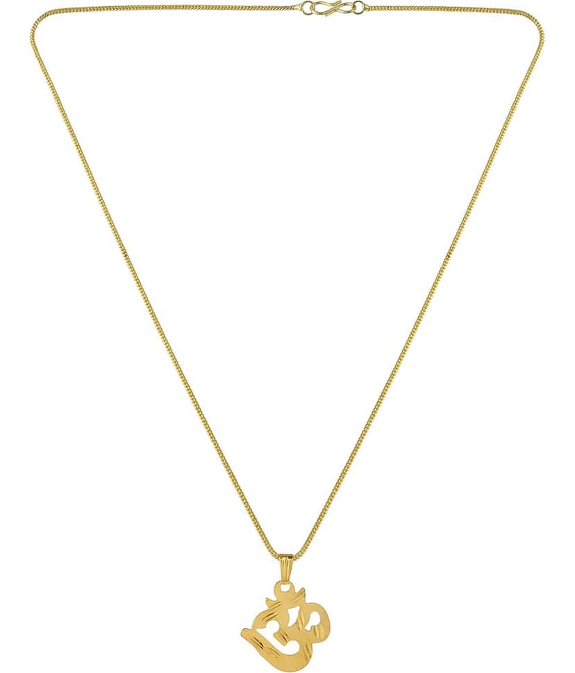 Admier Om Pendant locket chain necklace God pendant temple jewellery necklace for Men and Women view 2