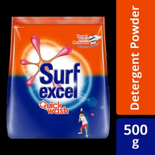Surf Excel Quick Wash Detergent Powder, 500 G