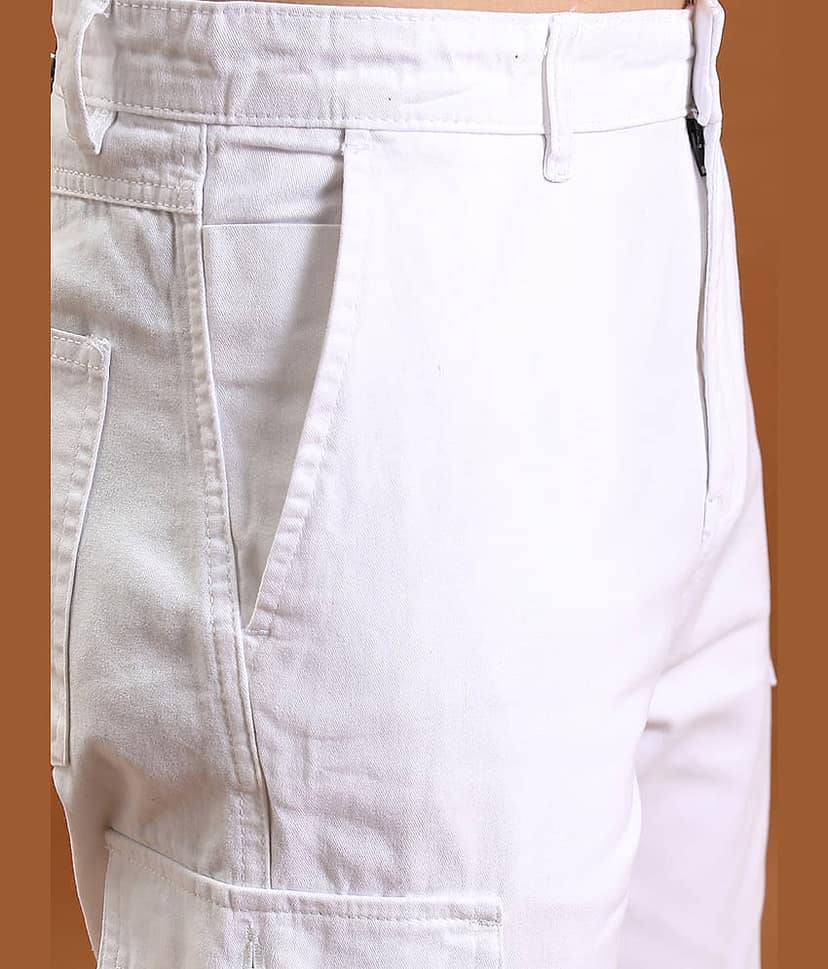 Highlander Regular Flat Men's Cargos - White ( Pack of 1 ) view 5