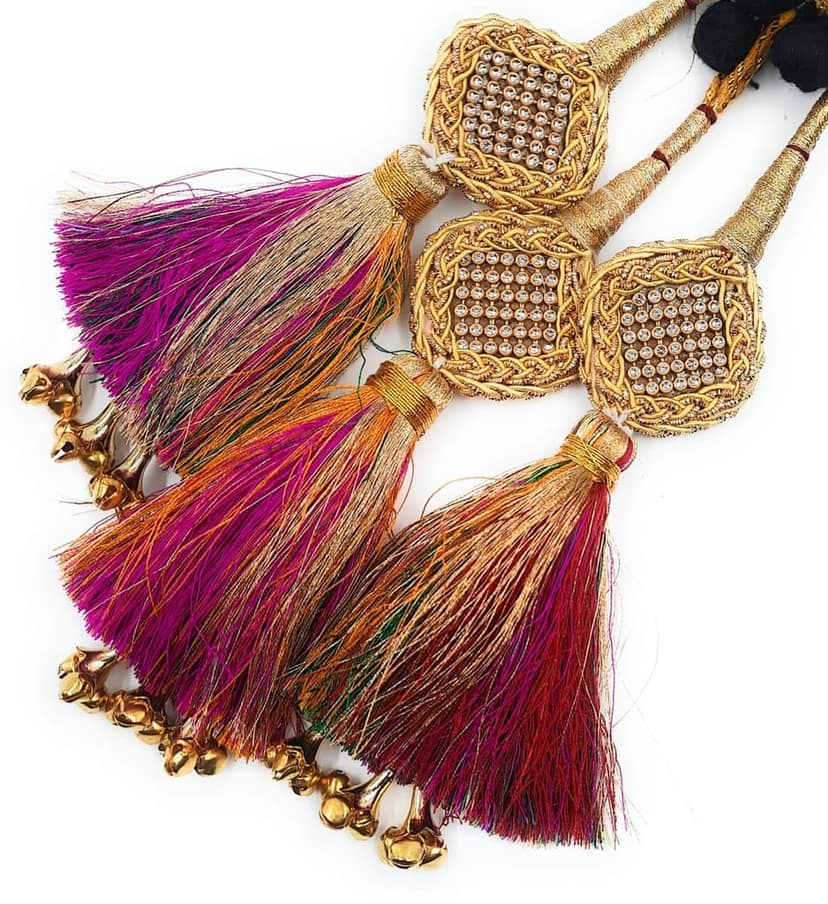 Jhumka & Ghungroo Heavy Design Punjabi Paranda/Braid Tassles/Patiala Shahi Parandi view 5