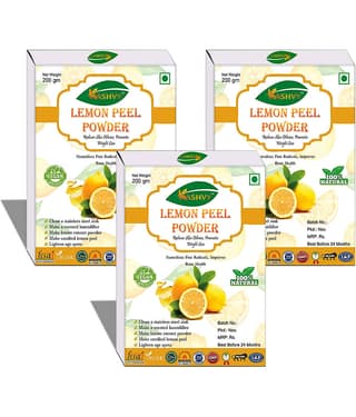 Kashvy Lemon Peel Powder 600 Gm Pack of 3