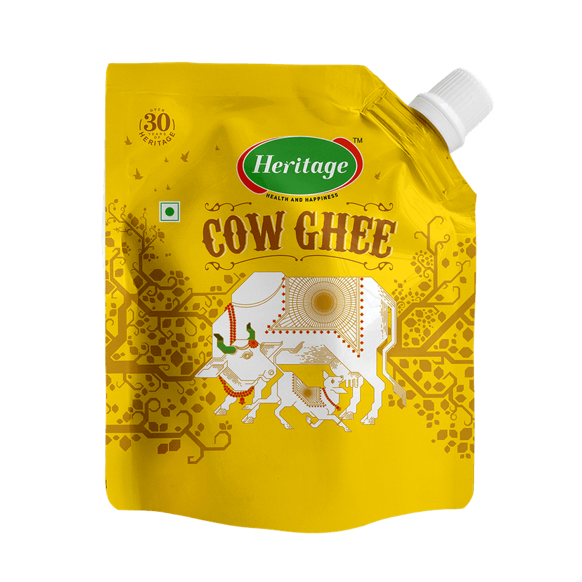 HERITAGE COW GHEE WITH SPOUT POUCH 500 Ml