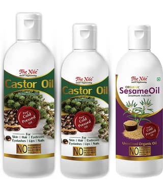 The Nile Castor Oil 200 ML + 100 Ml (300 ML) + Sesame Oil 100 Ml 350 mL