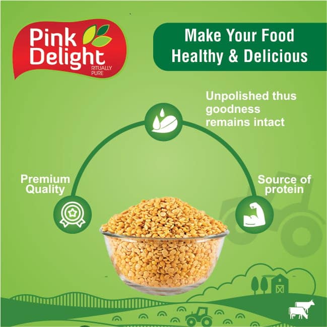 Pink Delight Unpolished Arhar Daal / Tur Daal, 500g Pack view 4