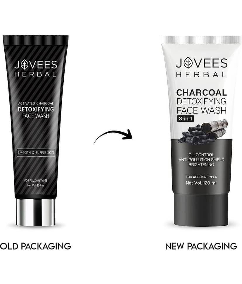 Jovees Herbal Activated Charcoal Detoxifying Face Wash For Deep Cleaning, 120ml, (Pack of 1) view 2