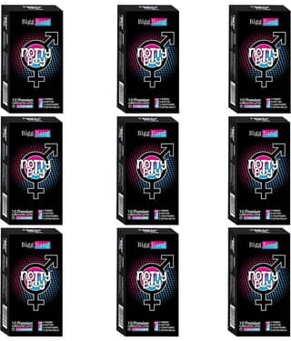 NottyBoy Dotted Ribbed Contour Long Last Condoms - Pack of 90