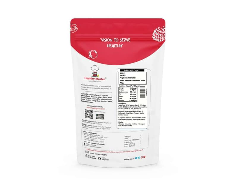 Healthy Master Soya Chips - Baked and Nutritious - 200 Gram view 4