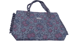 Women's Floral Handbag Large Floral Tote Bag Gray Floral Handbag