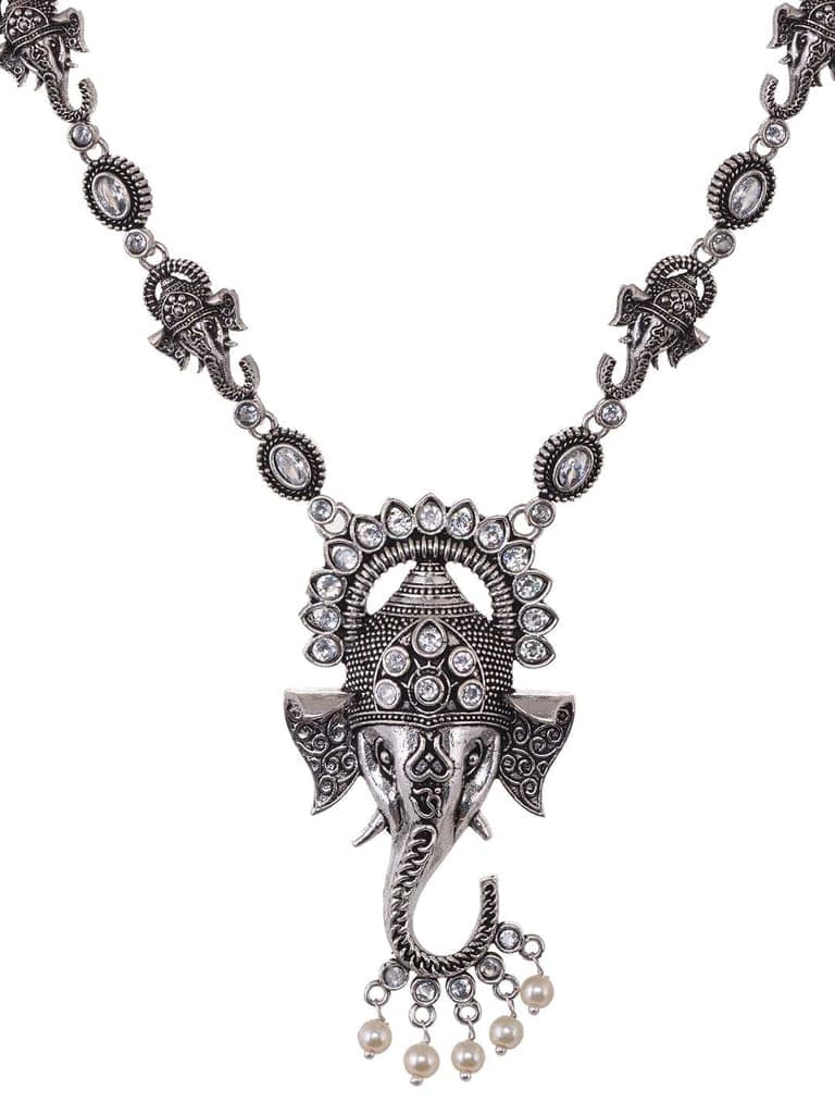 Oxidised Silver Plated & Beaded Lord Ganesha Necklace Jewellery Set view 5