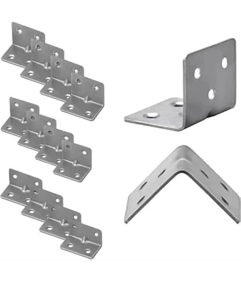 ADISON Right Angle Connector Joinnery Fittings Pack of 50 Pcs Heavy Duty (2.5 x 3.5)cm with Free Screws Best Shelf Support Brackets