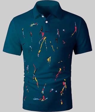 ENITOR Men Cotton Blend Regular Fit Printed Polo T Shirt ( White )
