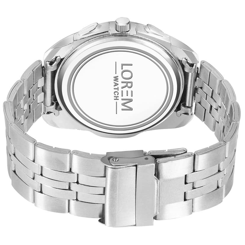 LOREM Black 3D Roman Stainless Steel Analog Watch for Men LR125-UF view 3