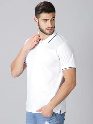 Pure Cotton White Solid Polo
