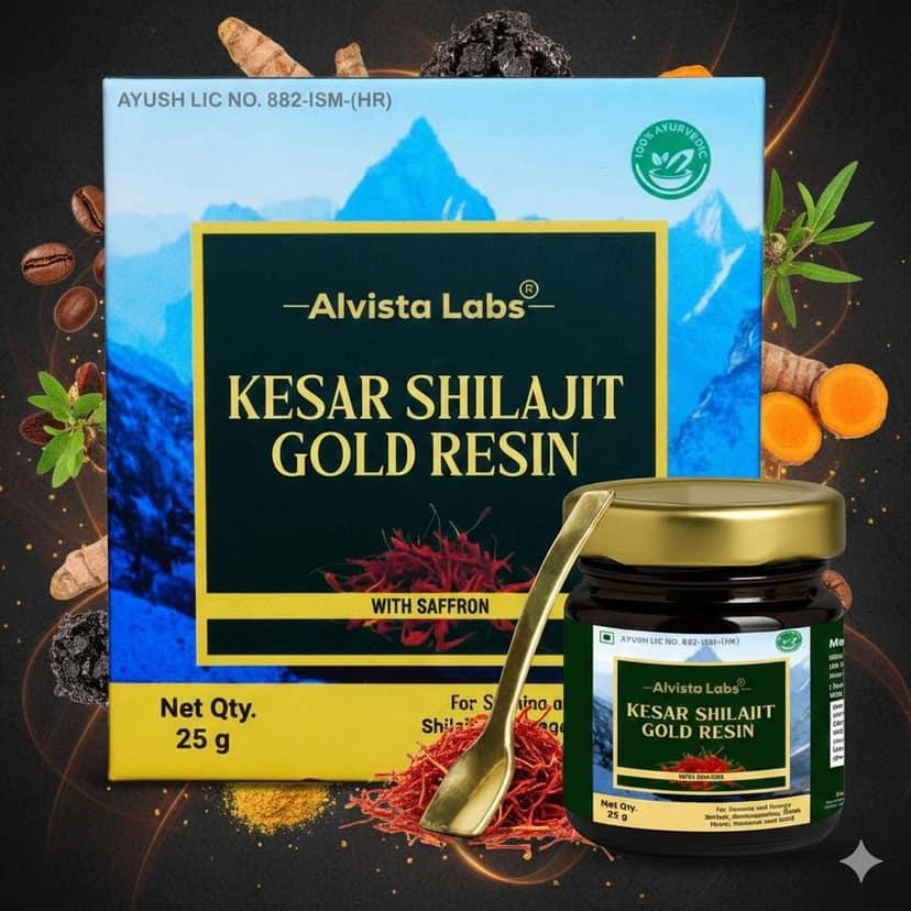 PACK OF 3 ALVISTA LABS KESAR SHILAJIT GOLD RESIN ( Each of 25gm) view 2
