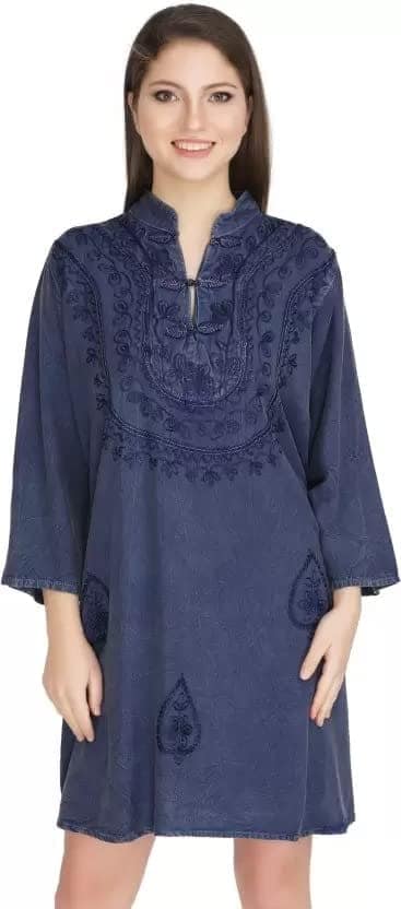 Women's Plus Size Tunic Tops Summer Long Sleeve Round Neck Blouses-Dress Ruffle Flowy Up T Shirts