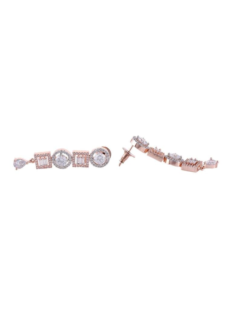 Beautiful light necklace set matching earrings, rose gold plated view 3