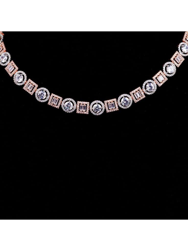 Beautiful light necklace set matching earrings, rose gold plated view 6