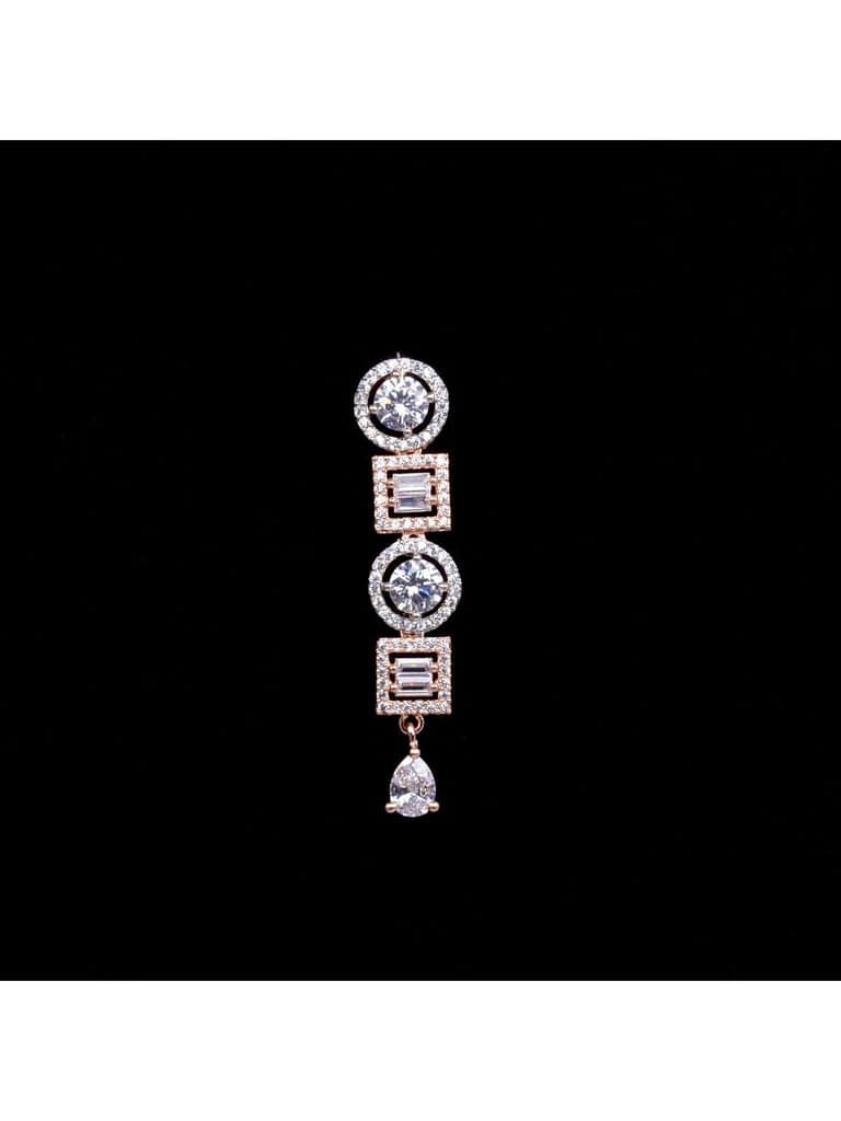 Beautiful light necklace set matching earrings, rose gold plated view 7