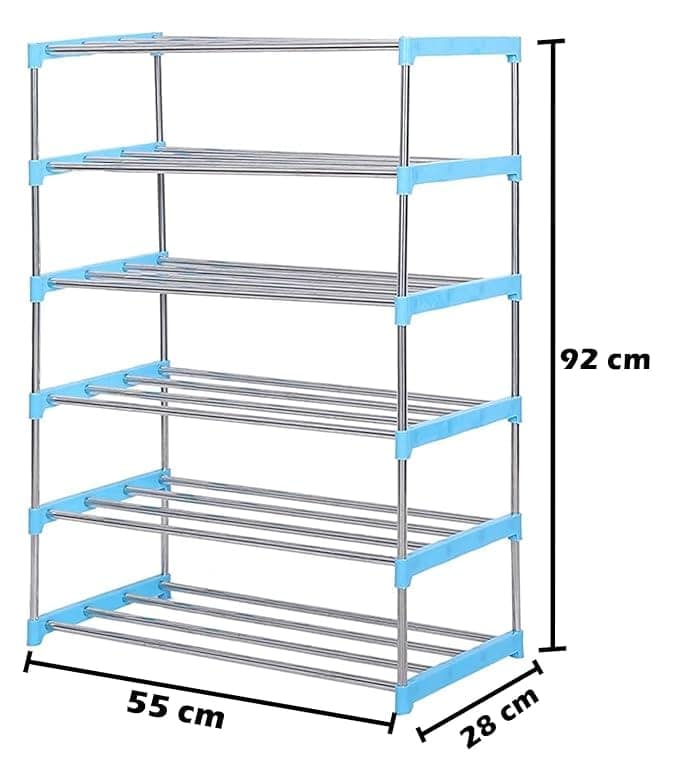 6 Layer Book Shelf Bookshelf for Home Library, Adjustable Book Stand | Books Shelf Book Shelves Metal Rack Home Library, Book Stand, Books Rack for Study Room, Shoe Rack view 2