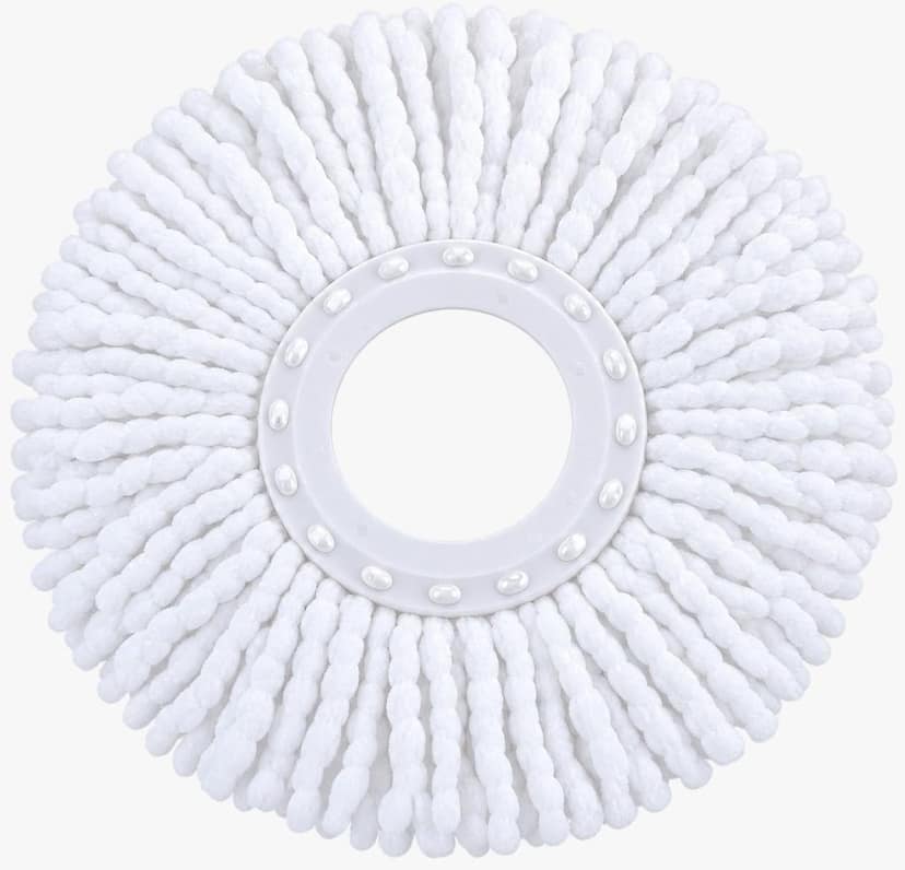 Novita 360° Spin Mop Replacement Refill | Extra-Wide 38cm Polyester Microfiber Mop Head | 16cm Ring | 115g Mop Refill | Super-Absorbent & Washable | White