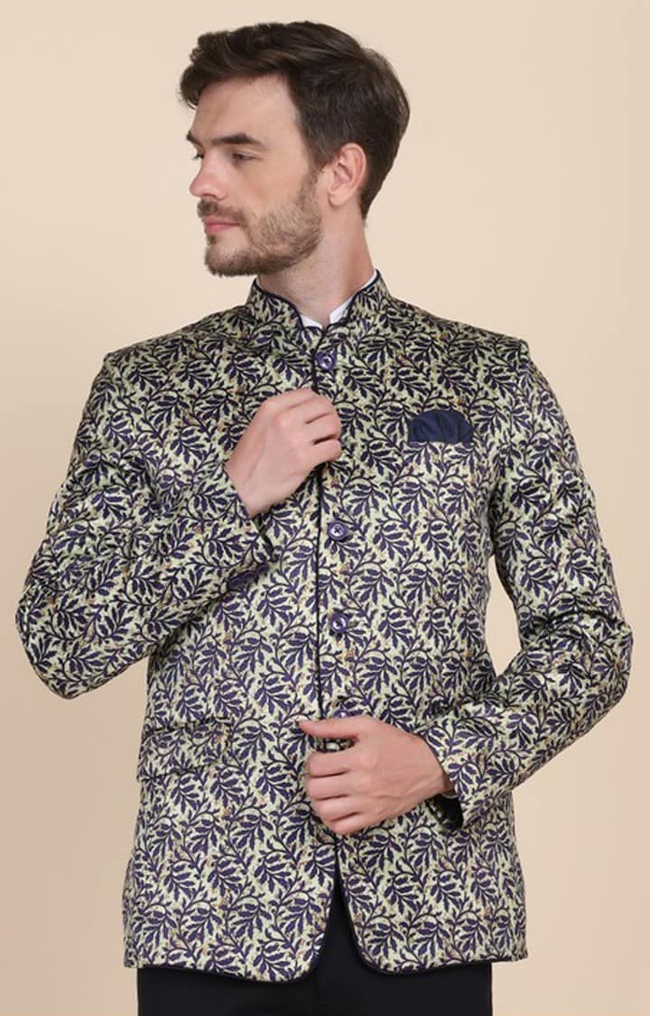 Tahvo Men Printed Bandgala Blazers