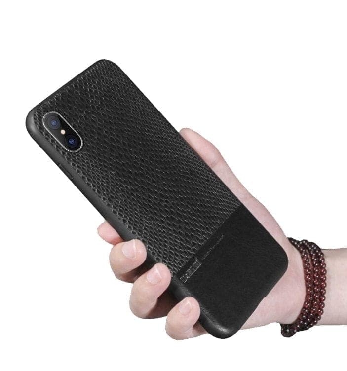 Memumi Heroic Series Back Leather Cover for Apple iPhone X/10 PremiumTPU + PC + PU - Black (5.8") view 3
