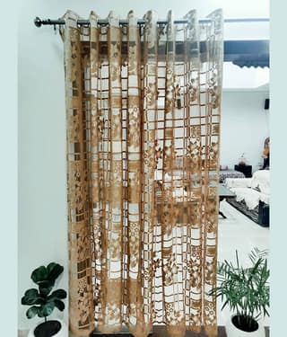Homefab India Floral Transparent Eyelet Window Curtain 5ft (Pack of 2) - White