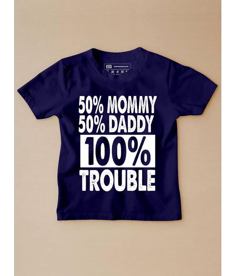 Be Awara Pack of 1 Unisex for Baby Cotton T-Shirt ( Blue )