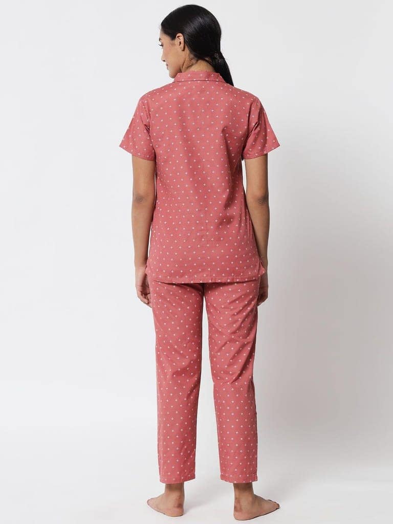 Printed Nightsuit For Women With Pockets in Pyjamas N79Rc view 5